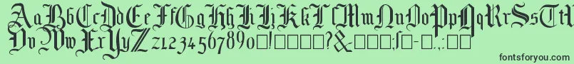 Mottisfont No 1 Font – Black Fonts on Green Background