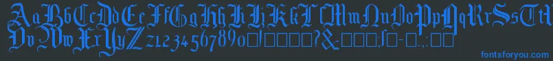 Mottisfont No 1 Font – Blue Fonts on Black Background