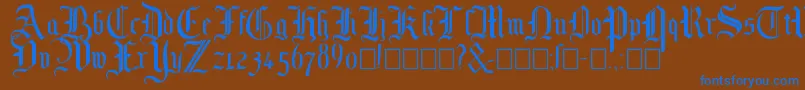 Mottisfont No 1 Font – Blue Fonts on Brown Background
