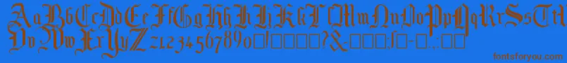 Mottisfont No 1 Font – Brown Fonts on Blue Background