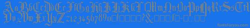 フォントMottisfont No 1 – 青い背景に灰色の文字