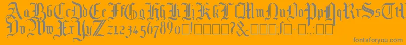 Mottisfont No 1-Schriftart – Graue Schriften auf orangefarbenem Hintergrund