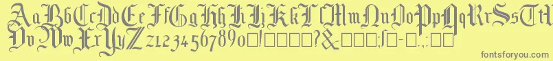 Mottisfont No 1 Font – Gray Fonts on Yellow Background
