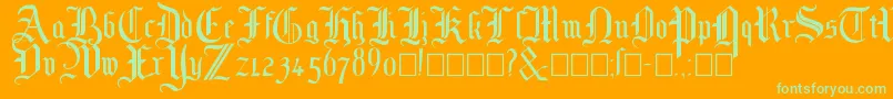 Mottisfont No 1 Font – Green Fonts on Orange Background