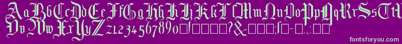 Mottisfont No 1 Font – Green Fonts on Purple Background