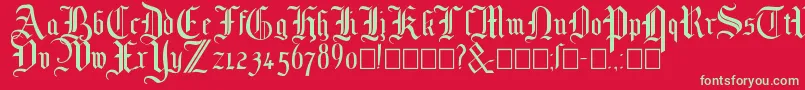 Mottisfont No 1 Font – Green Fonts on Red Background