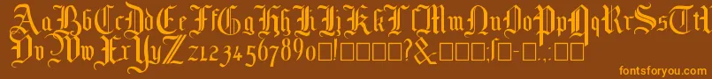 Mottisfont No 1 Font – Orange Fonts on Brown Background