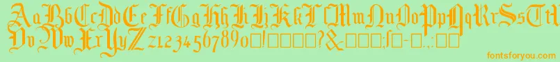 Mottisfont No 1 Font – Orange Fonts on Green Background