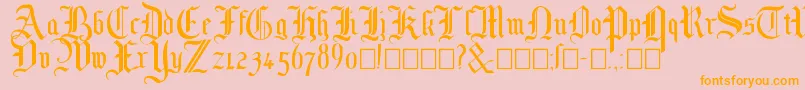 Mottisfont No 1 Font – Orange Fonts on Pink Background
