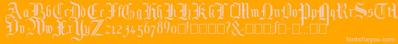 Mottisfont No 1 Font – Pink Fonts on Orange Background