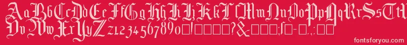 Mottisfont No 1 Font – Pink Fonts on Red Background