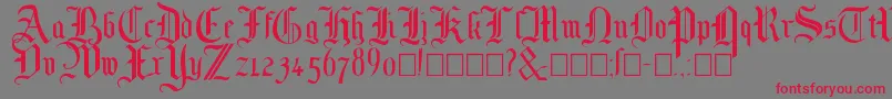 フォントMottisfont No 1 – 赤い文字の灰色の背景