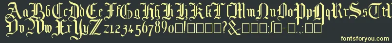 Mottisfont No 1 Font – Yellow Fonts on Black Background