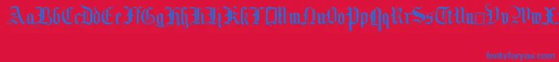 MottisfontNo2 Font – Blue Fonts on Red Background