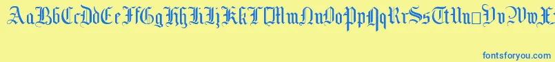 フォントMottisfontNo2 – 青い文字が黄色の背景にあります。