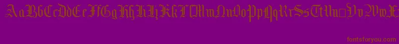 MottisfontNo2-Schriftart – Braune Schriften auf violettem Hintergrund