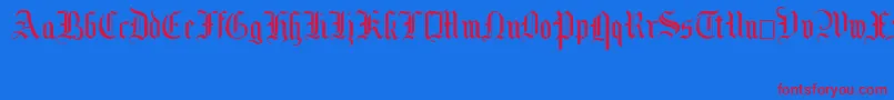 MottisfontNo2 Font – Red Fonts on Blue Background