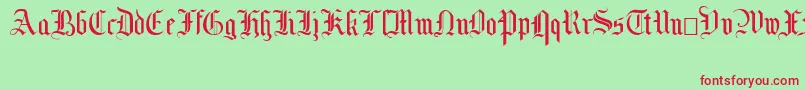 MottisfontNo2 Font – Red Fonts on Green Background