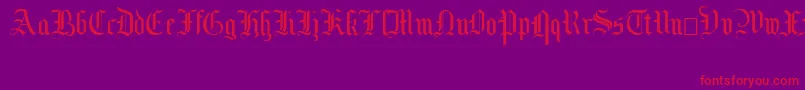 MottisfontNo2-Schriftart – Rote Schriften auf violettem Hintergrund