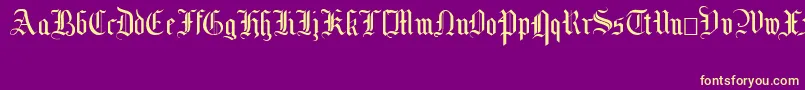 MottisfontNo2-Schriftart – Gelbe Schriften auf violettem Hintergrund