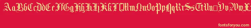 MottisfontNo2 Font – Yellow Fonts on Red Background