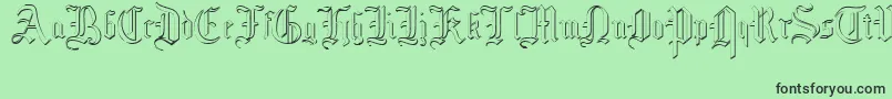 MottisfontNo4-Schriftart – Schwarze Schriften auf grünem Hintergrund
