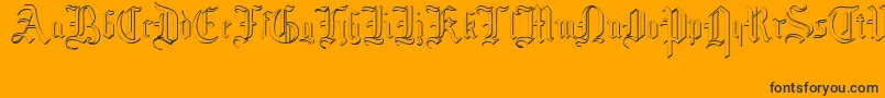 MottisfontNo4-Schriftart – Schwarze Schriften auf orangefarbenem Hintergrund