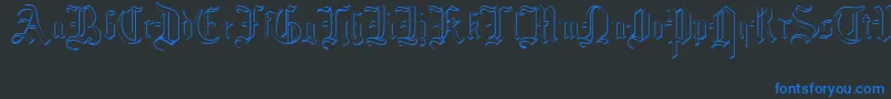 フォントMottisfontNo4 – 黒い背景に青い文字