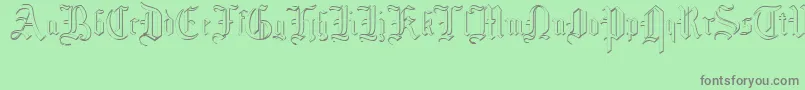 フォントMottisfontNo4 – 緑の背景に灰色の文字