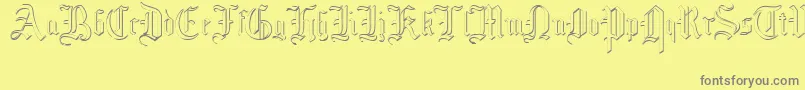 MottisfontNo4-Schriftart – Graue Schriften auf gelbem Hintergrund