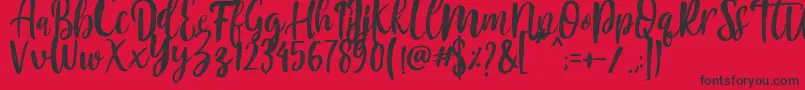 Fonte Mountain Script   Brush Font – fontes pretas em um fundo vermelho