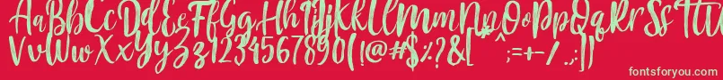 Mountain Script   Brush Font Font – Green Fonts on Red Background