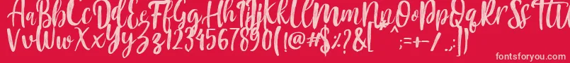 Mountain Script   Brush Font Font – Pink Fonts on Red Background