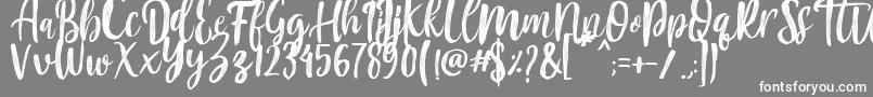 Czcionka Mountain Script   Brush Font – białe czcionki na szarym tle