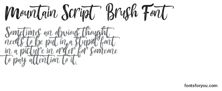 Przegląd czcionki Mountain Script   Brush Font