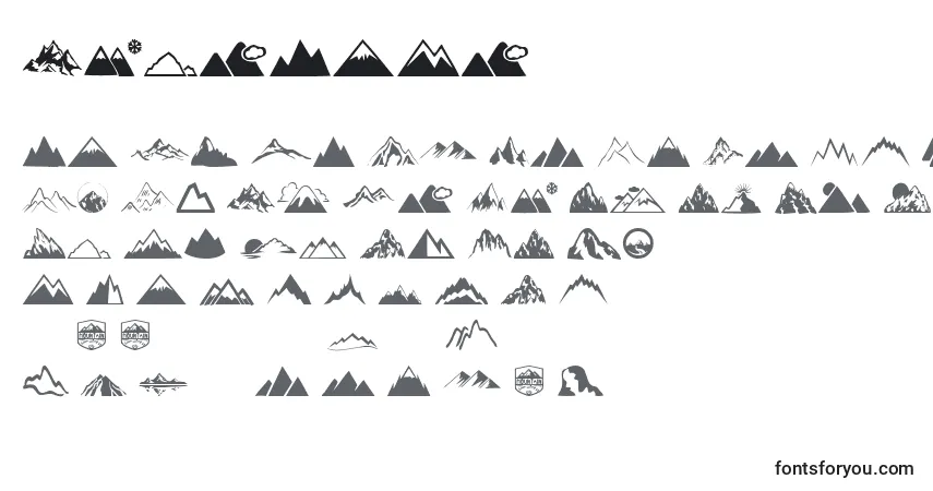 Schriftart Mountain (135008) – Alphabet, Zahlen, spezielle Symbole