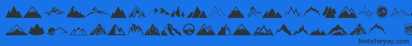 フォントMountain – 黒い文字の青い背景