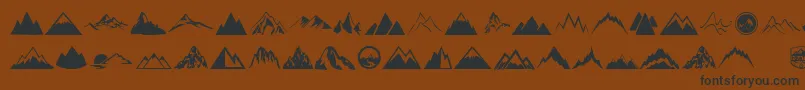 Mountain Font – Black Fonts on Brown Background