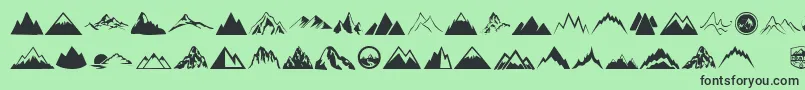Mountain Font – Black Fonts on Green Background
