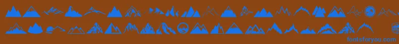 Mountain Font – Blue Fonts on Brown Background