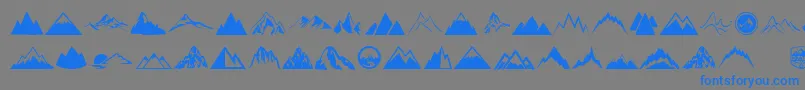 Mountain Font – Blue Fonts on Gray Background