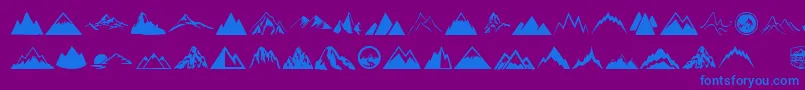 Mountain Font – Blue Fonts on Purple Background