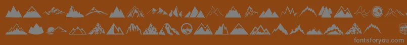 Mountain Font – Gray Fonts on Brown Background