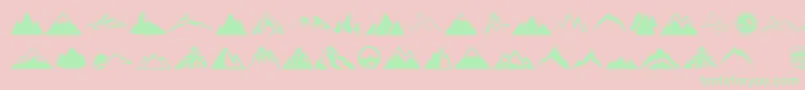 Mountain Font – Green Fonts on Pink Background