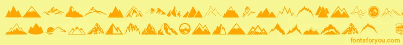 Mountain Font – Orange Fonts on Yellow Background