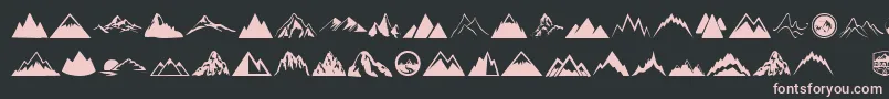 Mountain Font – Pink Fonts on Black Background