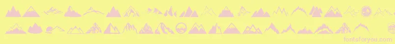 Mountain Font – Pink Fonts on Yellow Background