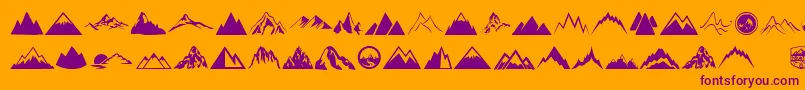 Mountain Font – Purple Fonts on Orange Background