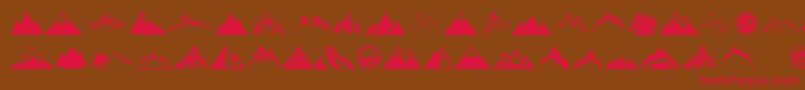 Mountain Font – Red Fonts on Brown Background