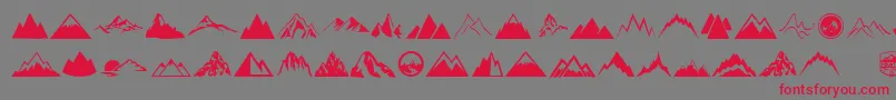 Mountain Font – Red Fonts on Gray Background